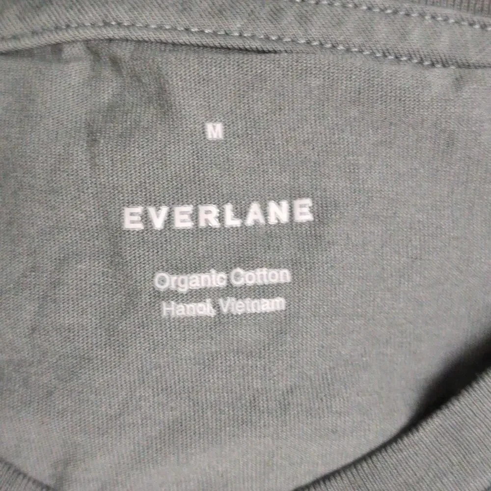Everlane Mens The Organic Cotton Crew Tee Shirt Green M New - Picture 3 of 6